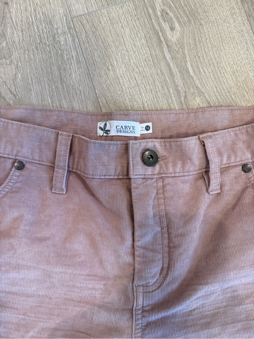 Carve Designs Oahu Corduroy Shorts Womens 12 Pink Rose Frayed Hem 4" Inseam - Picture 2 of 4